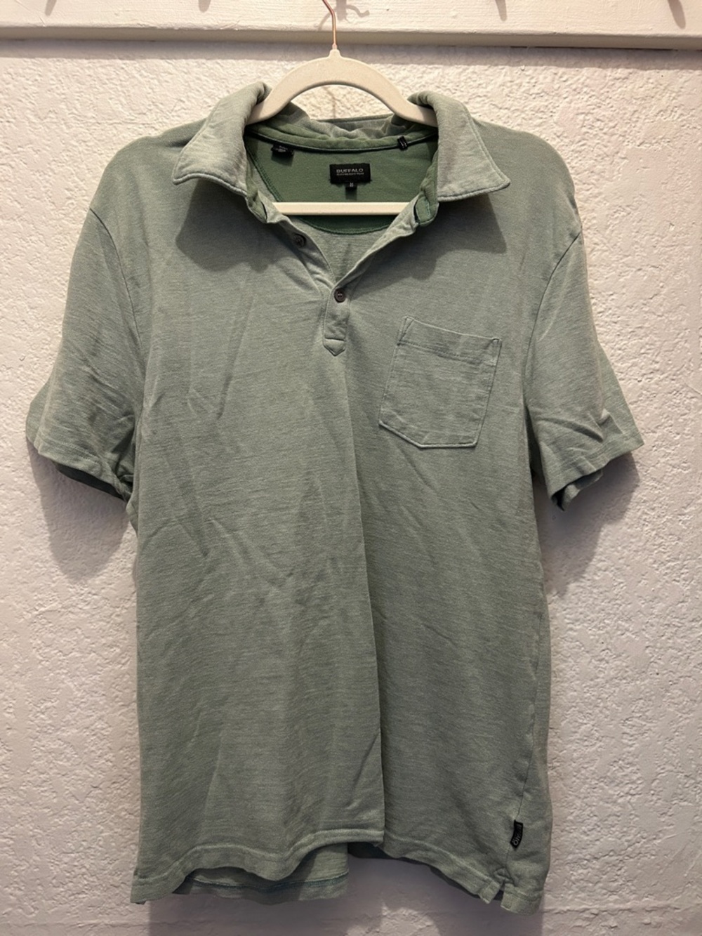 Buffalo David Bitton Sage Green Short-Sleeve Polo